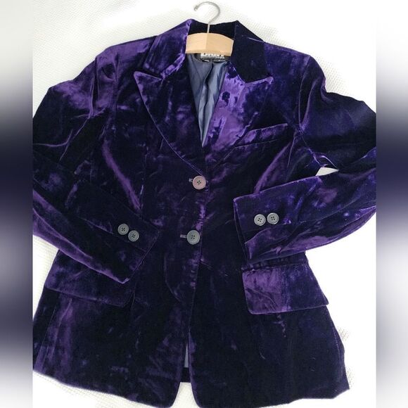 DKNY Women's Purple Velvet Blazer "Model For Reference Only" - Picture 12 of 16